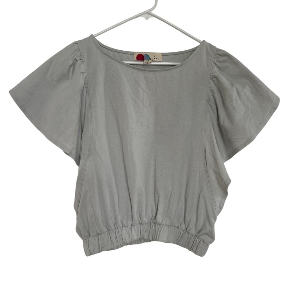 Free people beach top short sleeved elastic waistband size small